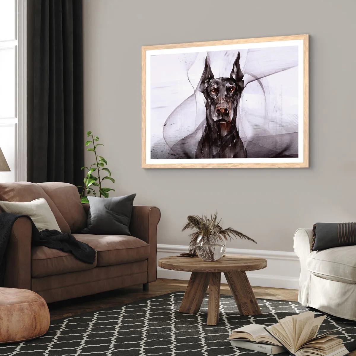 Affiche dans un chêne clair - Poster - Né noble - 40x30 cm