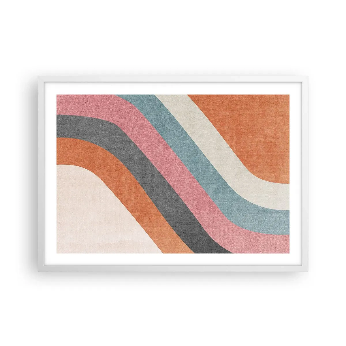 Affiche dans un cadre blanc - Poster - Composition diagonale – mouvement - 70x50 cm