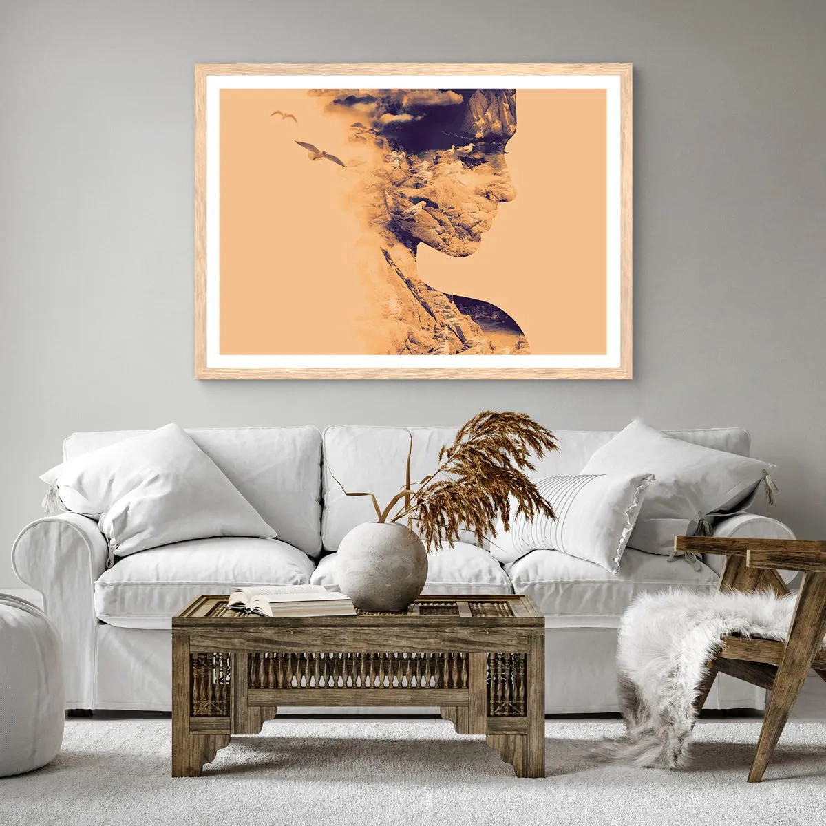 Affiche dans un chêne clair - Poster - Beauté de la nature - 91x61 cm