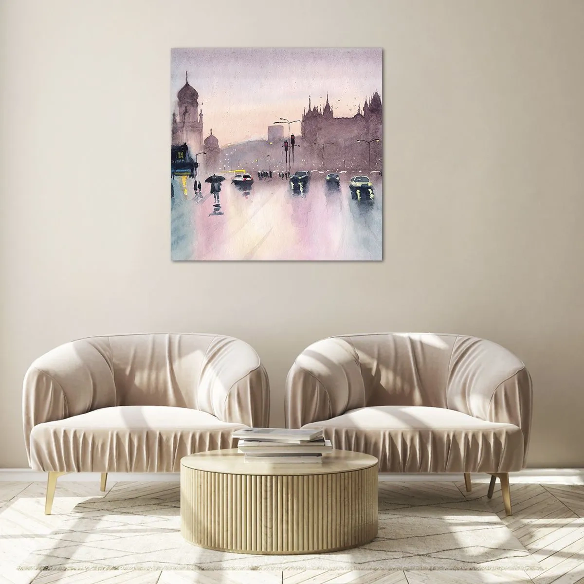 Impression sur verre - Image sur verre - Dans une brume pluvieuse - 60x60 cm