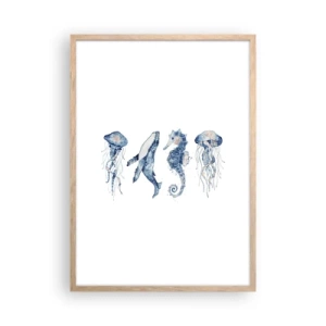 Affiche dans un chêne clair - Poster - Merveilles de la mer - 50x70 cm