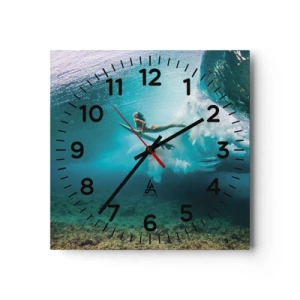Horloge murale - Pendule murale - Monde sous marin - 40x40 cm