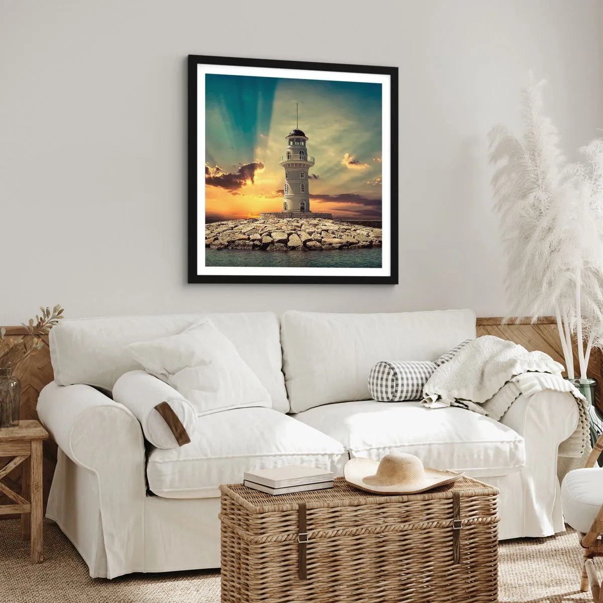 Affiche dans un cadre noir - Poster - Lumière - Bonté - Beauté - 50x50 cm