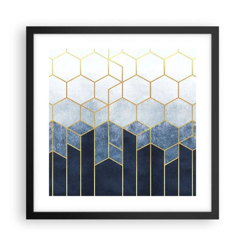 Affiche dans un cadre noir - Poster - Composition en rythme syncopé - 40x40 cm