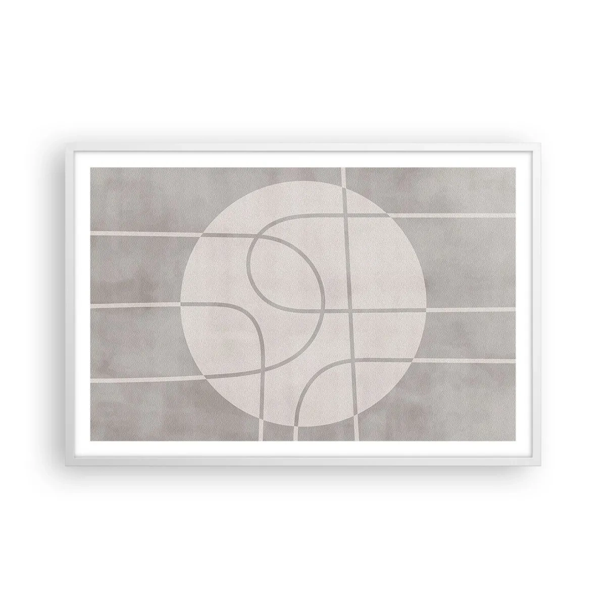 Affiche dans un cadre blanc - Poster - Circulaire et tout droit - 91x61 cm