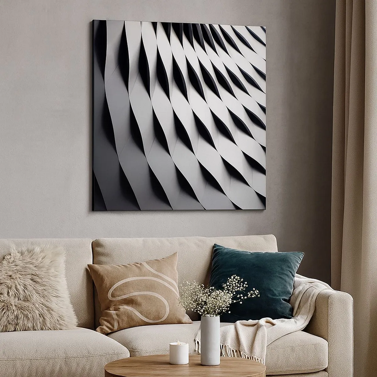 Impression sur toile - Image sur toile - A la surface des vagues - 30x30 cm