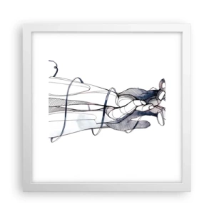 Affiche dans un cadre blanc - Poster - Étude du touché - 30x30 cm