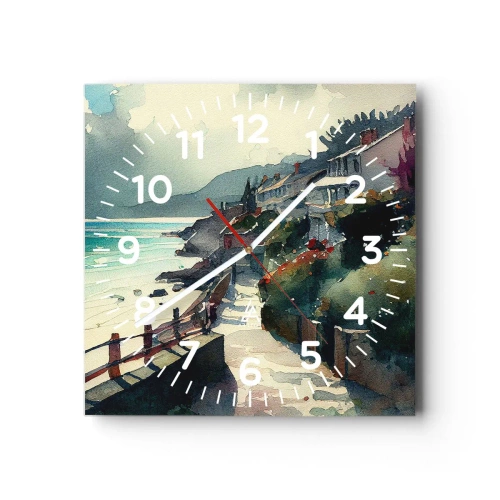 Horloge murale - Pendule murale - Ville méditerranéenne - 30x30 cm