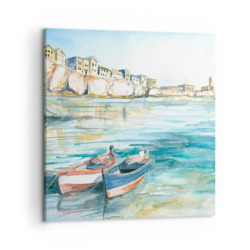Impression sur toile - Image sur toile - Paysage dans l'azur - 50x50 cm