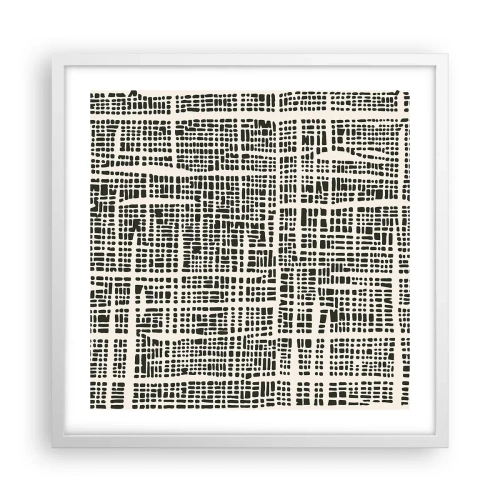 Affiche dans un cadre blanc - Poster - Composition tissée - 50x50 cm