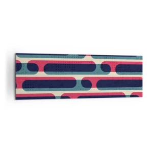 Impression sur toile - Image sur toile - Motif géométrique rétro aux couleurs pastel - 160x50cm - En profondeur et sur l'avant - Décoration murale moderne pour le salon et la chambre ARTTOR