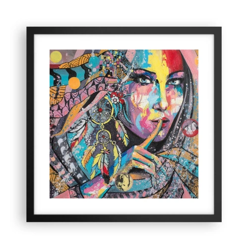 Affiche dans un cadre noir - Poster - Taisez-vous jusqu'à ce que vous compreniez - 40x40 cm