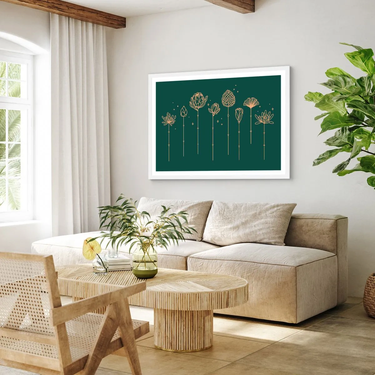 Affiche dans un cadre blanc - Poster - La famille Plante - 100x70 cm