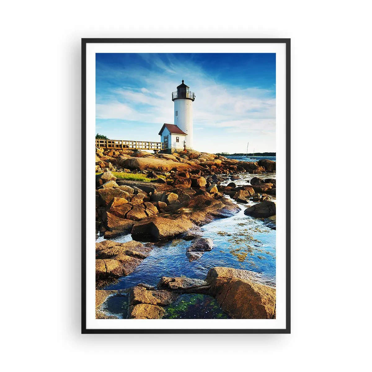 Affiche dans un cadre noir - Poster - Revenez heureux, j'attends - 70x100 cm