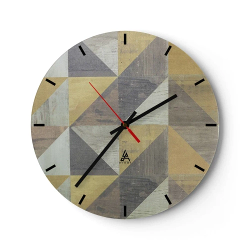 Horloge murale - Pendule murale - Suivant l'angle du triangle - 40x40 cm