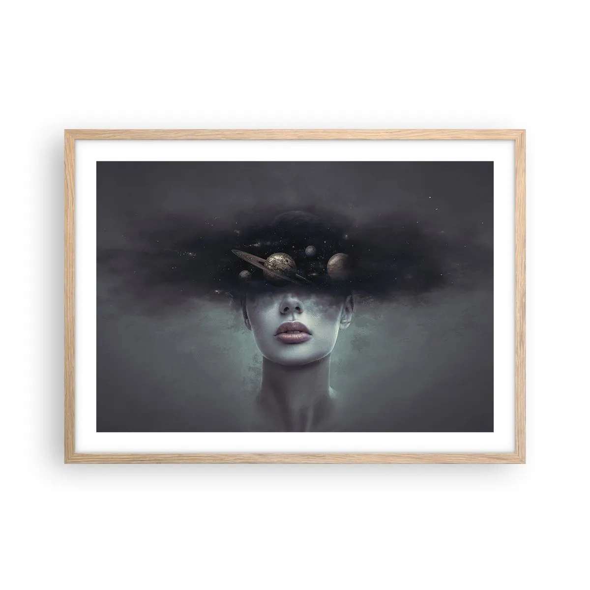 Affiche dans un chêne clair - Poster - Et les planètes deviennent folles... - 70x50 cm