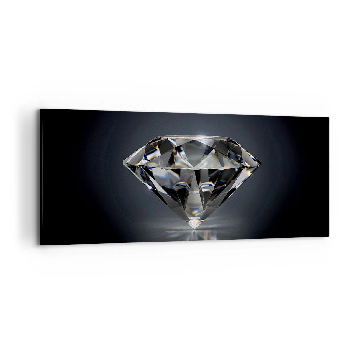 Impression sur toile - Image sur toile - Une interprétation artistique d'un diamant sur fond sombre - 120x50cm - La meilleure amie - Décoration murale moderne pour le salon et la chambre ARTTOR