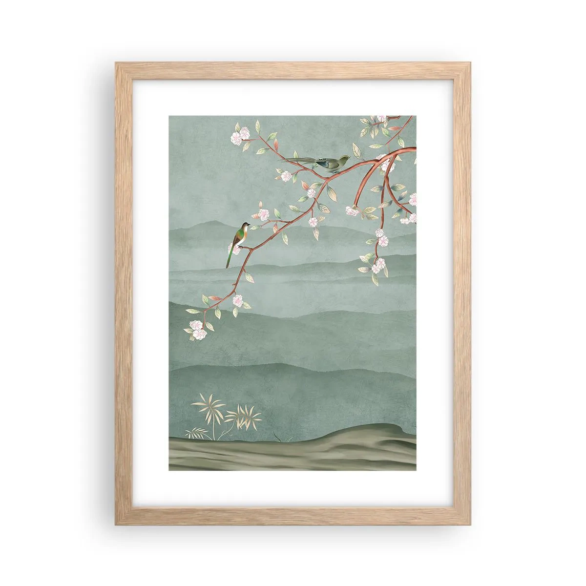 Affiche dans un chêne clair - Poster - Printemps oh c'est toi - 30x40 cm