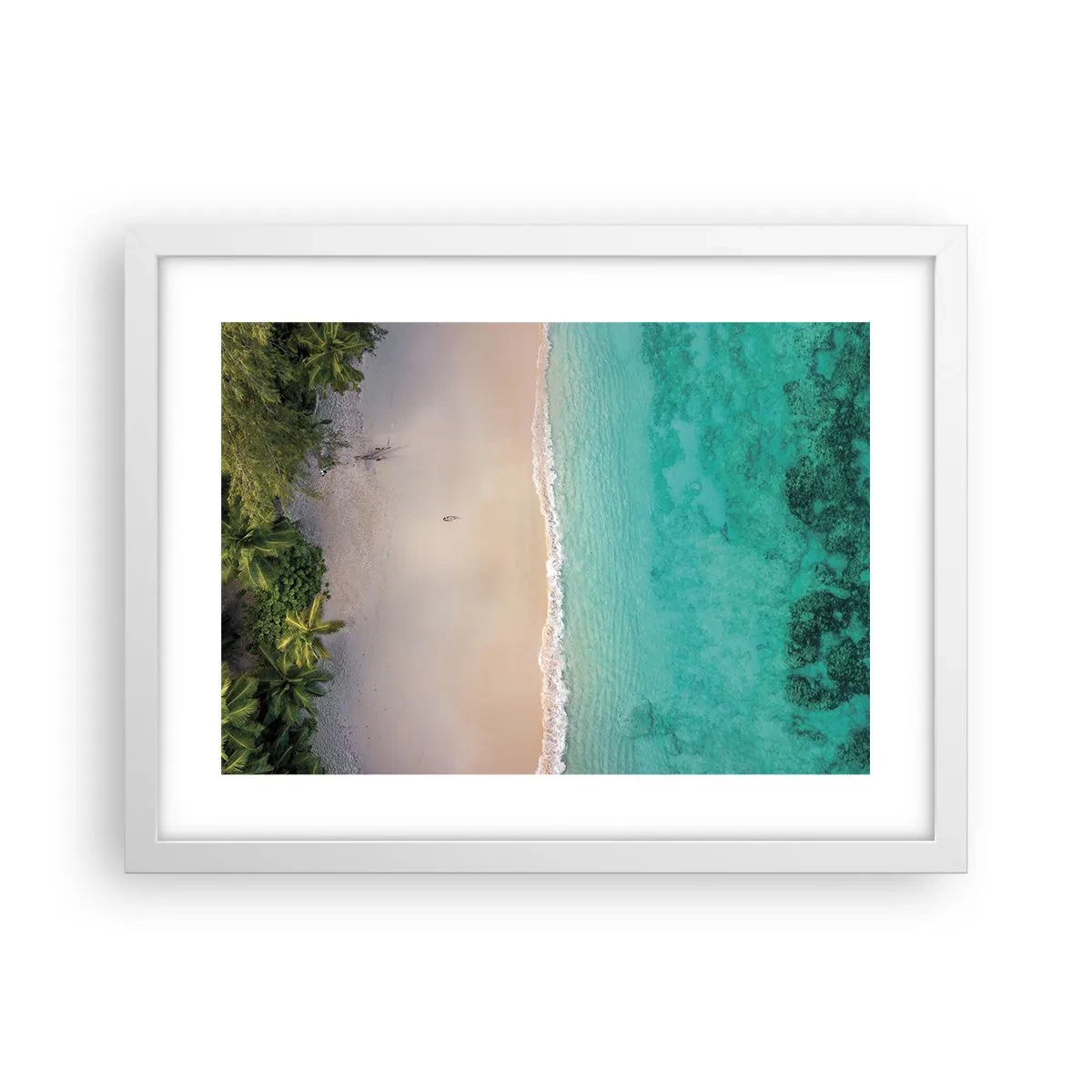 Affiche dans un cadre blanc - Poster - Plage paradisiaque - 40x30 cm