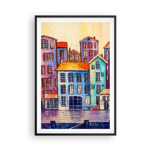 Affiche dans un cadre noir - Poster - Une ville comme dans un conte de fées - 61x91 cm