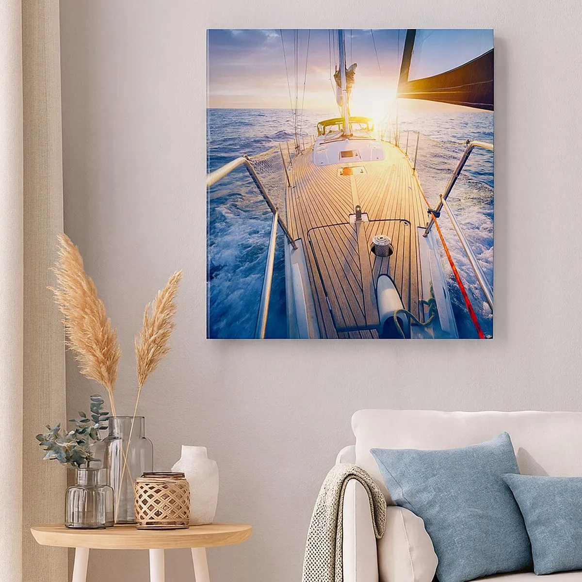 Impression sur toile - Image sur toile - Courir sur les vagues - 30x30 cm