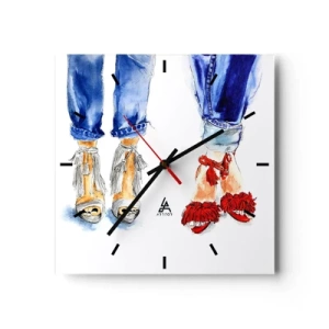 Horloge murale - Pendule murale - Peut-être irons-nous nous promener? - 40x40 cm