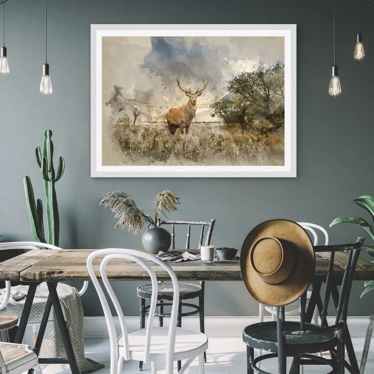 Affiche dans un cadre blanc - Poster - Dignité - force - majesté - 70x50 cm