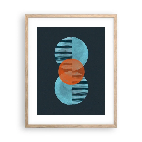 Affiche dans un chêne clair - Poster - Composition symétrique - 40x50 cm