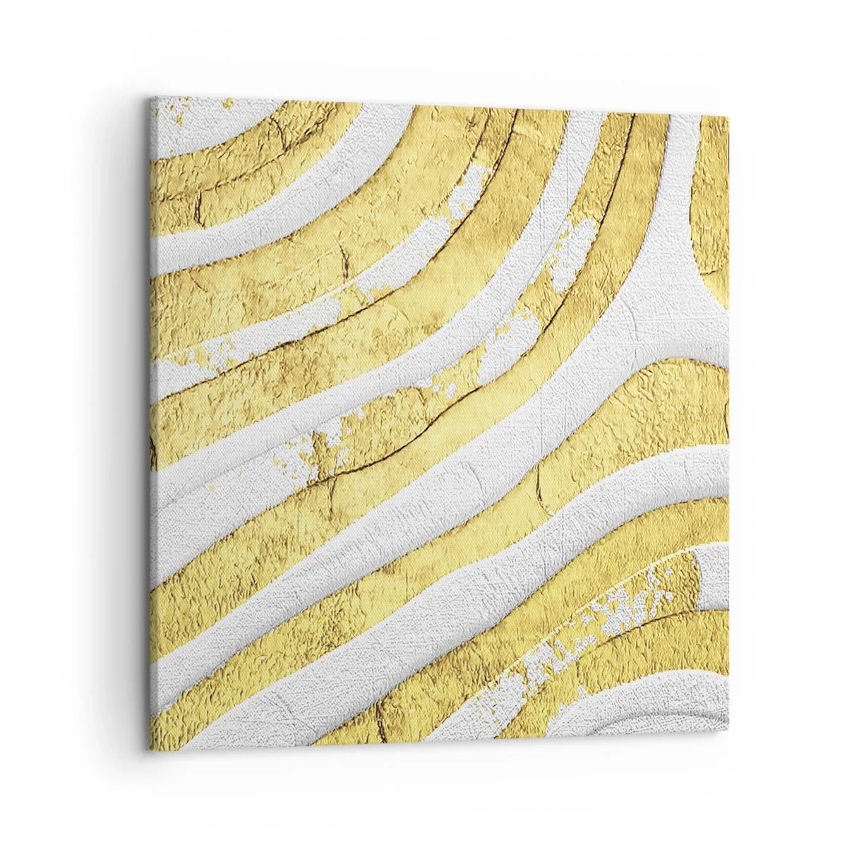 Impression sur toile - Image sur toile - Composition en blanc et or - 50x50 cm