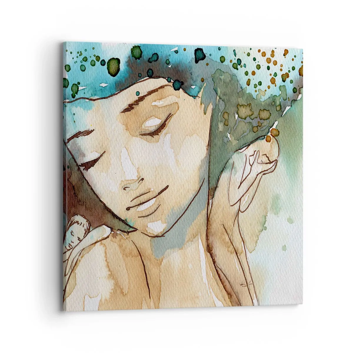 Impression sur toile - Image sur toile - Lady in blue - 70x70 cm