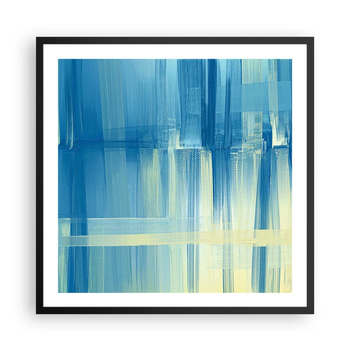 Affiche dans un cadre noir - Poster - Composition en turquoise - 60x60 cm