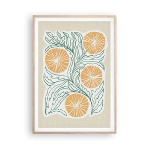 Affiche dans un chêne clair - Poster - Ethnique avec une pointe d'abstraction - 70x100 cm