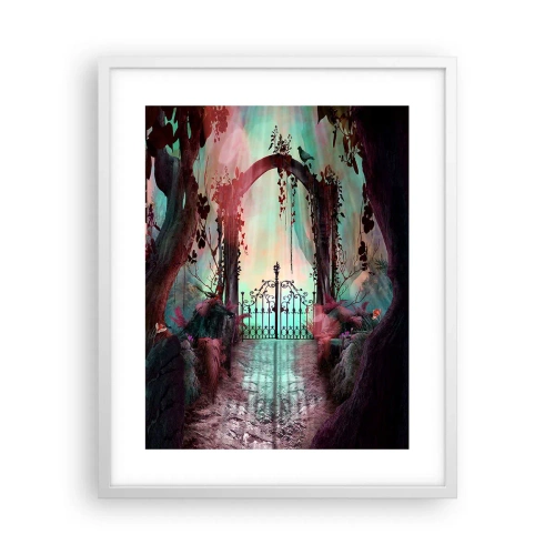 Affiche dans un cadre blanc - Poster - Jardin secret - 40x50 cm