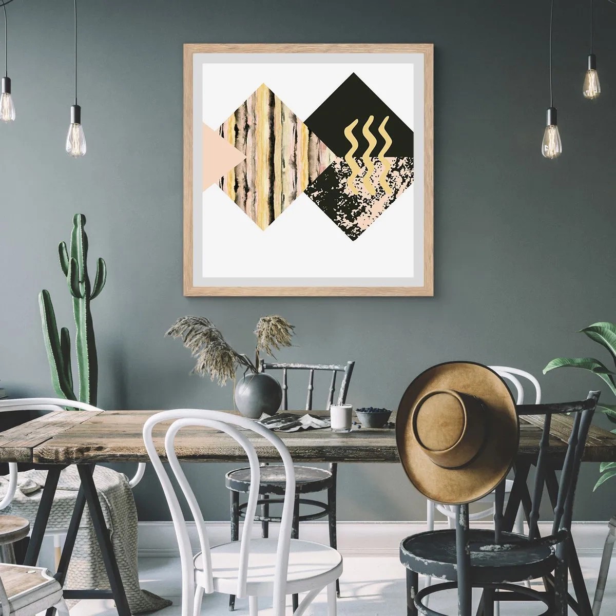 Affiche dans un chêne clair - Poster - Pas si simple - 60x60 cm