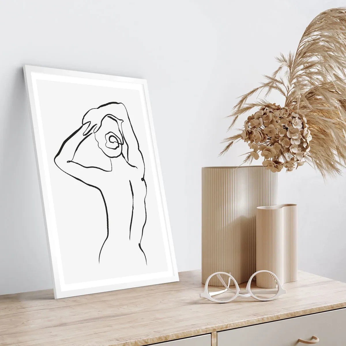 Affiche dans un cadre blanc - Poster - Action matinale - 70x100 cm