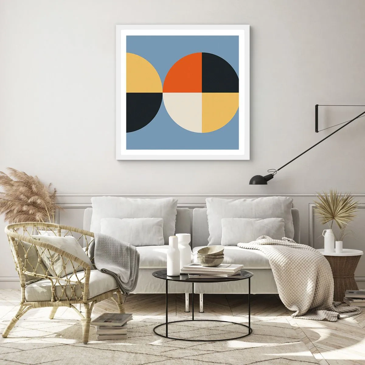 Affiche dans un cadre blanc - Poster - Regarde et compte - 30x30 cm