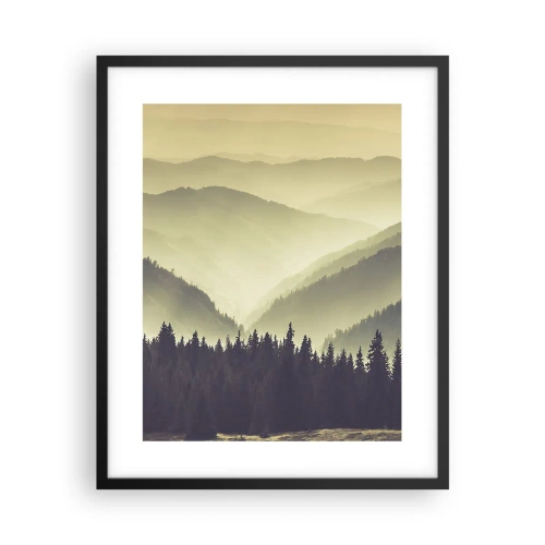 Affiche dans un cadre noir - Poster - Derrière les sept montagnes… - 40x50 cm