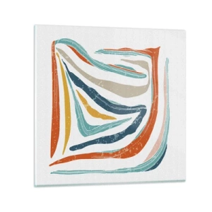 Impression sur verre - Image sur verre - Abstraction avec un sourire amical - 60x60 cm