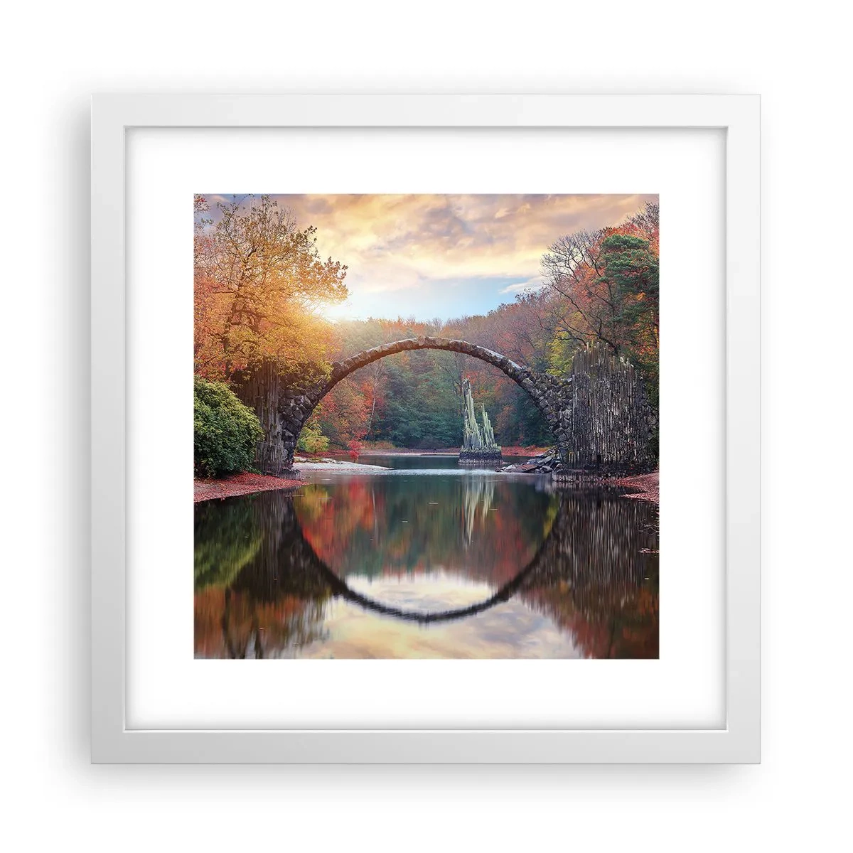 Affiche dans un cadre blanc - Poster - De l'autre cote du miroir - 30x30 cm