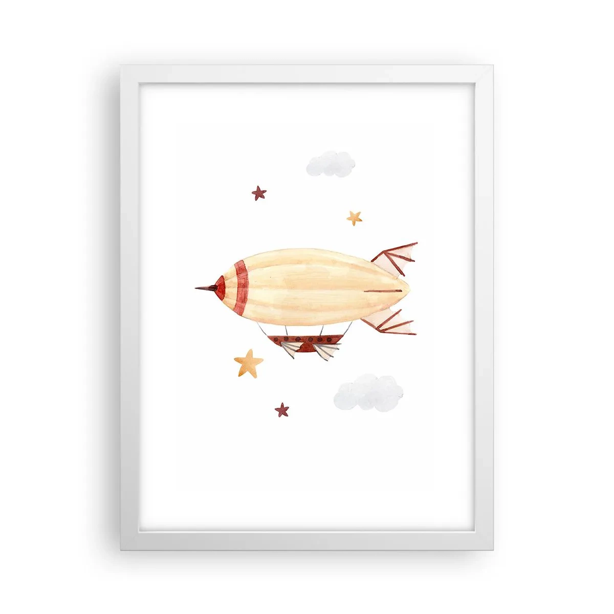 Affiche dans un cadre blanc - Poster - Dirigeable - 30x40 cm