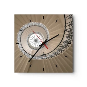 Horloge murale - Pendule murale - Escalier en colimaçon dans une approche géométrique élégante - 30x30cm - À l'intérieur de la coquille - Décoration murale moderne pour le salon et la chambre ARTTOR