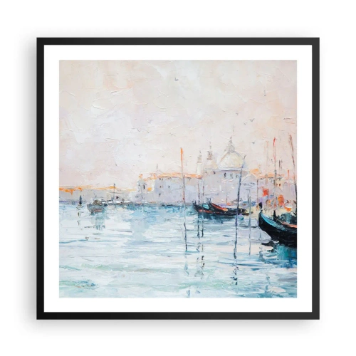 Affiche dans un cadre noir - Poster - Derrière l'eau, derrière le brouillard - 60x60 cm