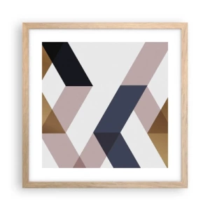 Affiche dans un chêne clair - Poster - Plats et angles - 40x40 cm
