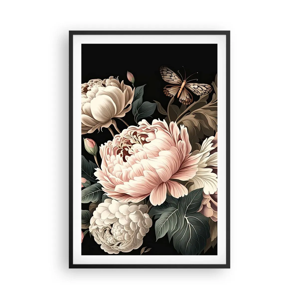 Affiche dans un cadre noir - Poster - De style baroque - 61x91 cm