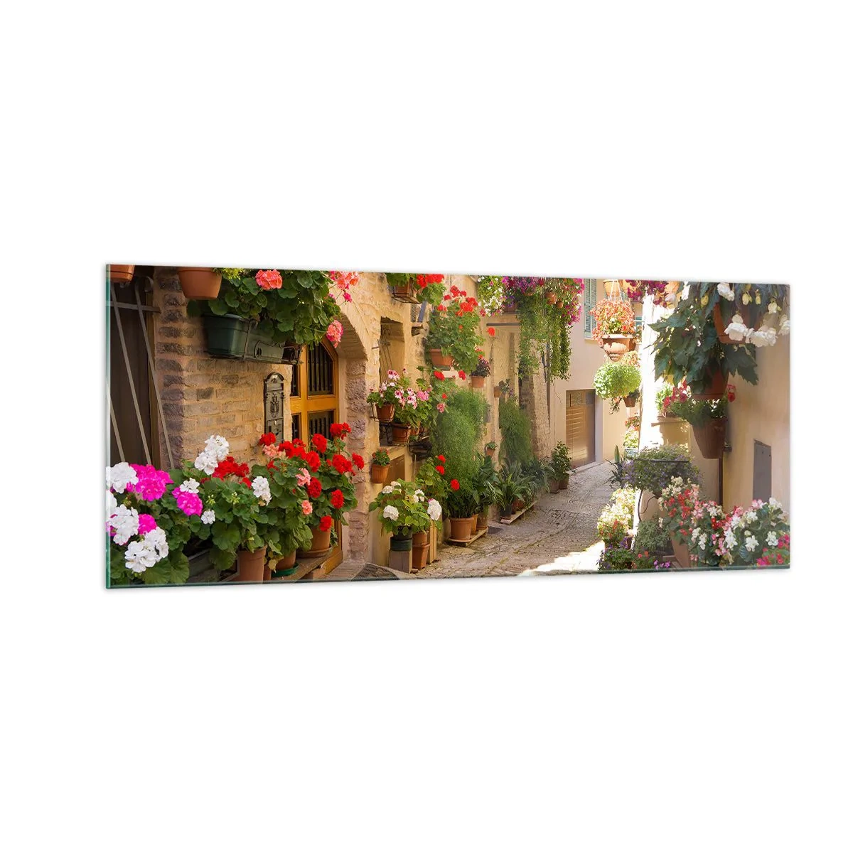 Impression sur verre - Image sur verre - Une inondation de fleurs - 100x40 cm