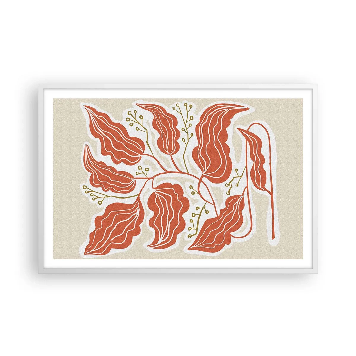 Affiche dans un cadre blanc - Poster - Folk et coloré - 91x61 cm