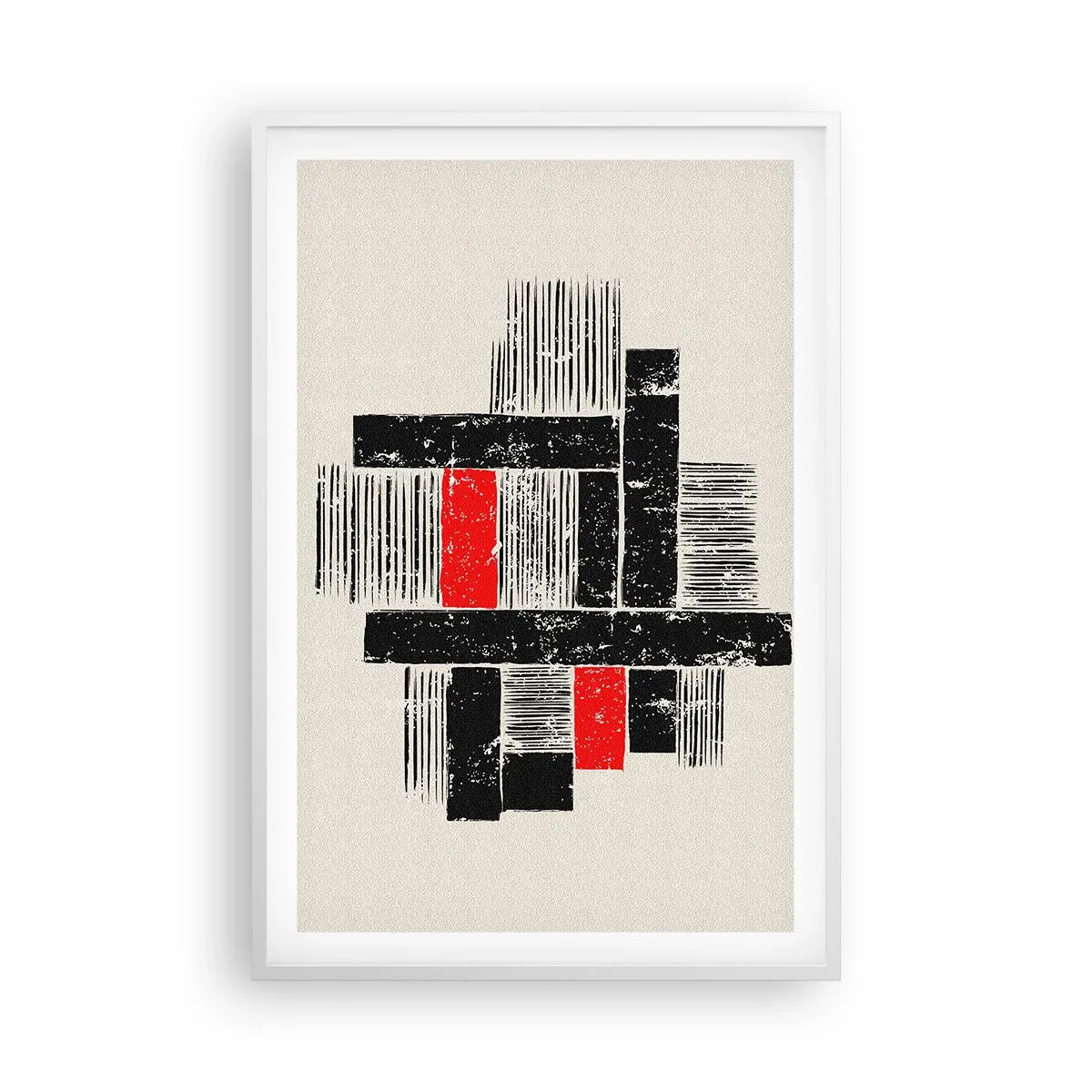 Affiche dans un cadre blanc - Poster - En rouge et noir - 61x91 cm