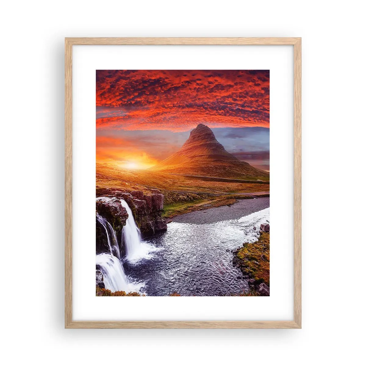 Affiche dans un chêne clair - Poster - Vue de la terre du milieu - 40x50 cm