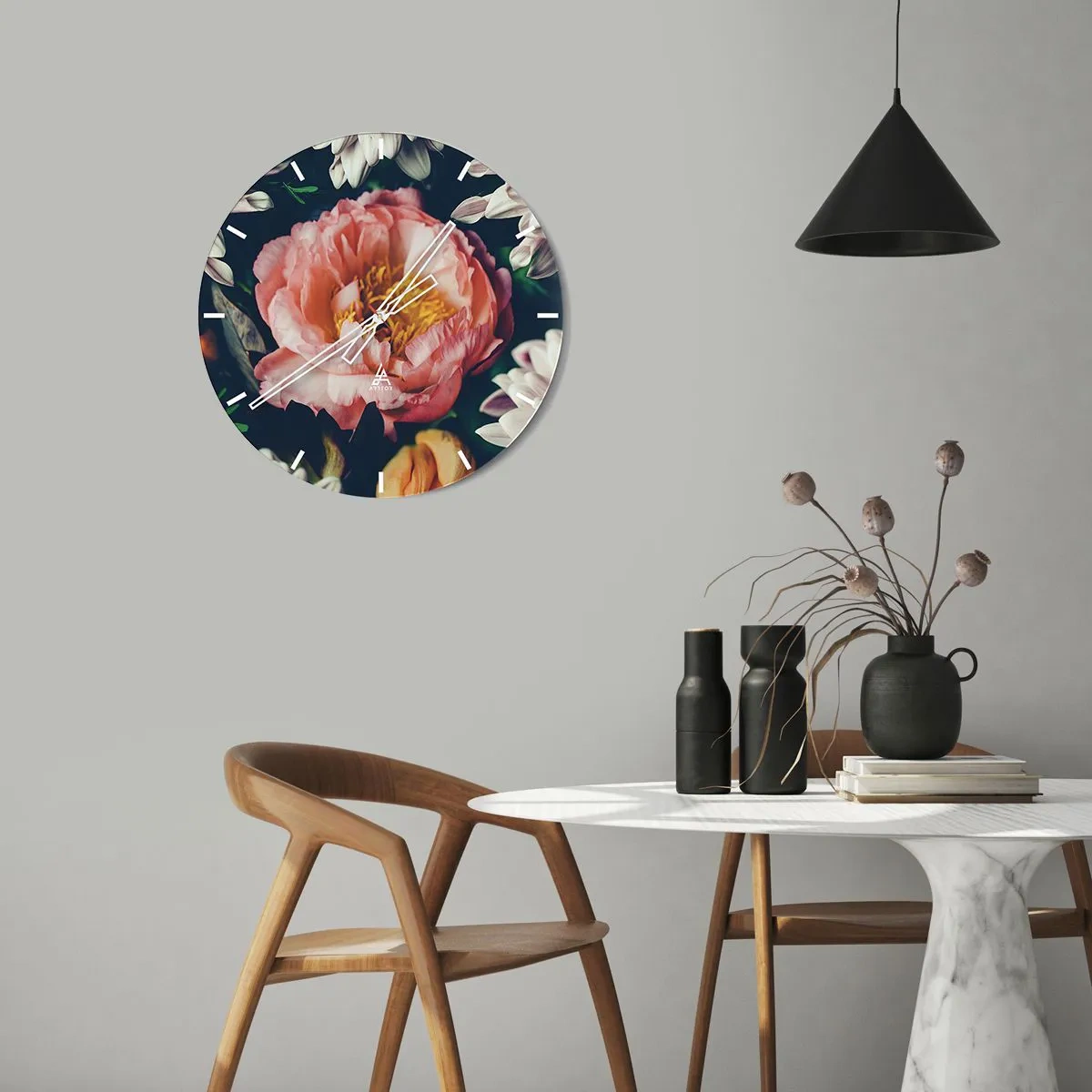 Horloge murale - Pendule murale - Splendeur baroque - 40x40 cm