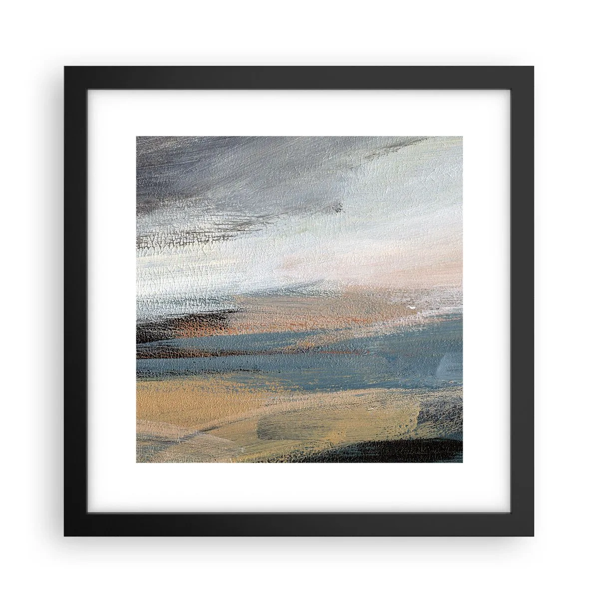 Affiche dans un cadre noir - Poster - Abstraction : paysage nordique - 30x30 cm